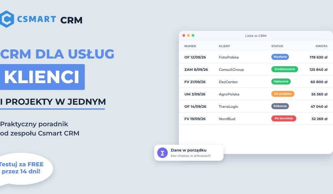 CRM dla Firm Usługowych – Zarządzanie Klientami i Projektami