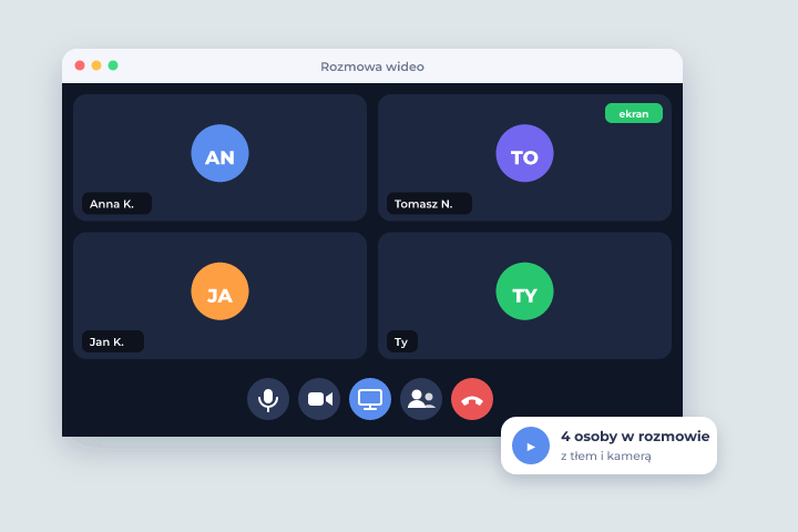 Rozmowa wideo - Czat i rozmowy wideo Rozmowa wideo - Czat i rozmowy wideo w Csmart CRM