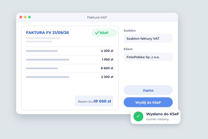 Faktura VAT - Faktury i KSeF w Csmart CRM