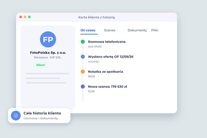 Karta klienta z historią - Doradztwo i usługi finansowe Karta klienta z historią - CRM dla branży: Doradztwo i usługi finansowe