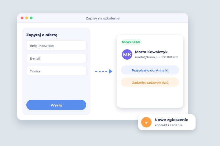 Zapisy na szkolenie - CRM dla branży: Szkolenia i edukacja
