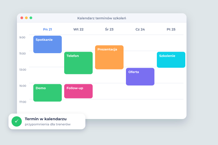 Kalendarz terminów szkoleń - Szkolenia i edukacja Kalendarz terminów szkoleń - CRM dla branży: Szkolenia i edukacja