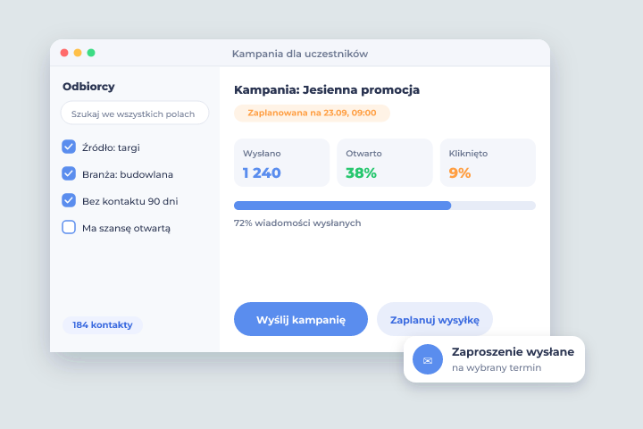 Kampania dla uczestników - Szkolenia i edukacja Kampania dla uczestników - CRM dla branży: Szkolenia i edukacja