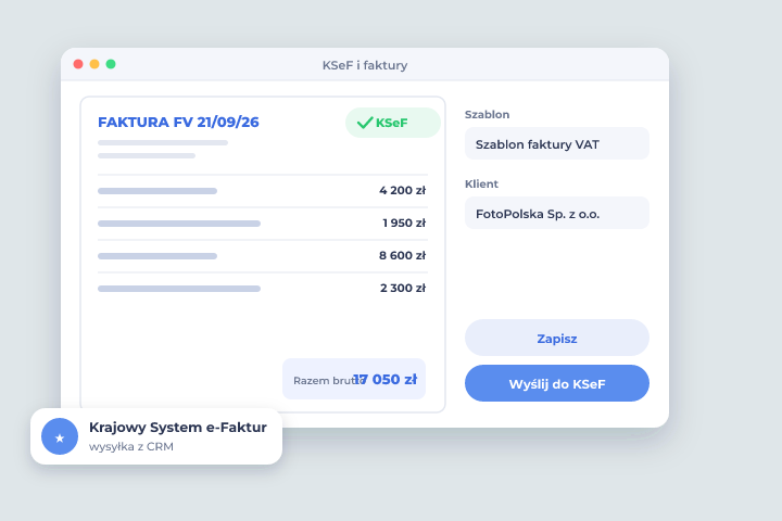 KSeF i faktury - Integracje KSeF i faktury - Integracje w Csmart CRM