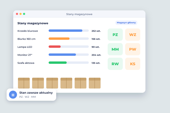 Stany magazynowe - Magazyn w Csmart CRM