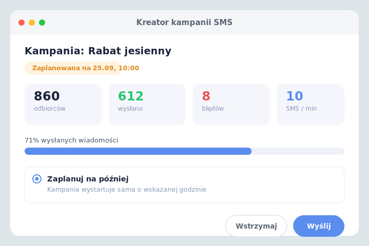 Kreator kampanii SMS - SMS marketing w Csmart CRM Kreator kampanii SMS - SMS marketing w Csmart CRM